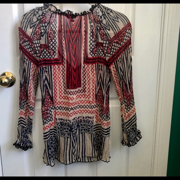 Lucky Brand xs red, white,blue long sleeve top - Picture 6 of 11
